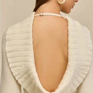 Cult Gaia Milika Open-Back Sweater in Cream